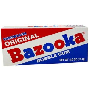 Bazooka maakt de allergrootste bubblegum ballonnen uit de mond. Bekenste kauwgom uit Amerika