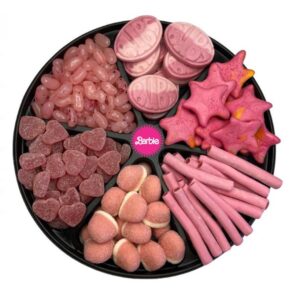 Barbie Pink Platter. Roze snoep ideaal voor een leuk themafeestje