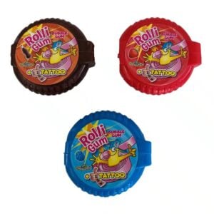 Rolli Gum, leckere Kaugummirolle inklusive Tattoo. Ideal zum Beispiel für Leckereien.