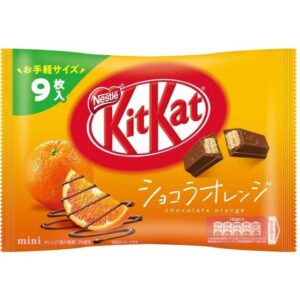 KitKat Orange, een bijzondere smaak helemaal uit Japan. Japanse kitkat zijn zeer geliefd.