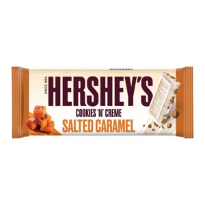 Hersheys chocolade uit Amerika met de smaak van cookies n creme in combi met salted caramel