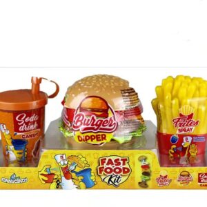 De echte Fast Food candy kit, lang plezier met die cola, hamburger en Franse frietjes