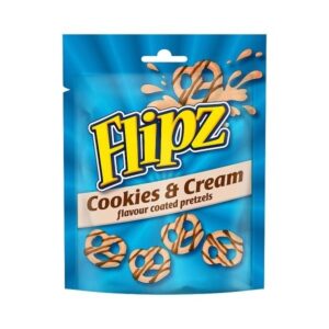 Flipz, chocolade krakelingen met cookies n cream smaak
