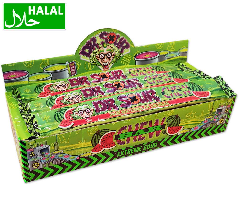 Dr Sour watermelon bar display 24 stuks