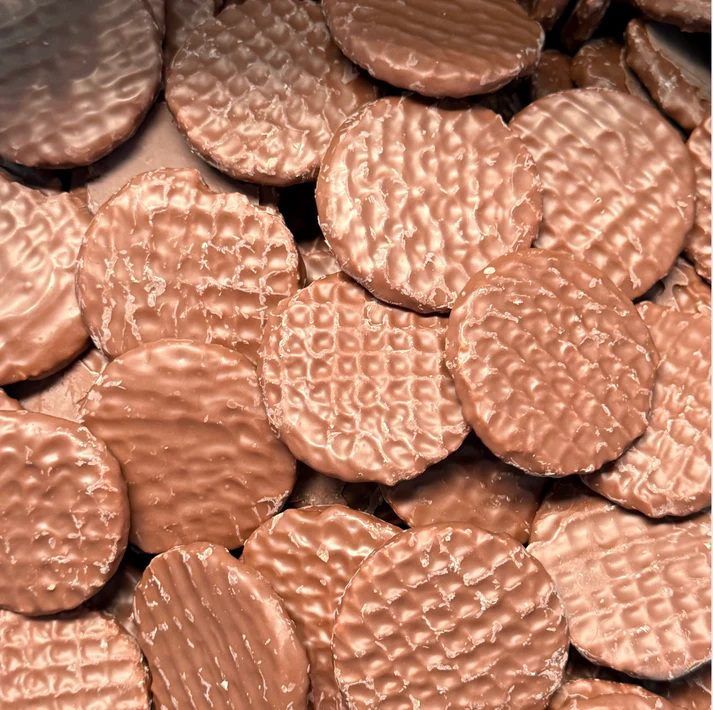Mini-Stroopwafels aus Milchschokolade
